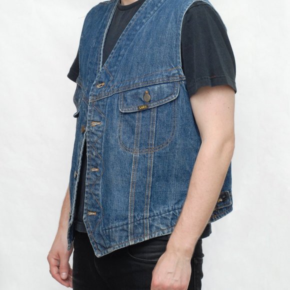 Vintage Lee Denim Rider Vest- Customized - Picture 2 of 4